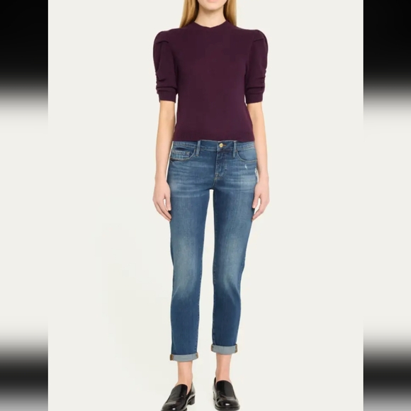 Frame Denim Le Garcon Straight Jeans In Azure Size 27 - Picture 14 of 14